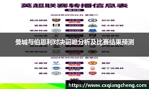 曼城与伯恩利对决前瞻分析及比赛结果预测